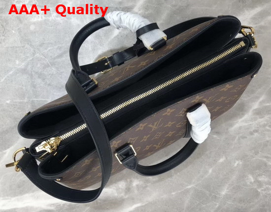 Louis Vuitton Soufflot MM Monogram Coated Canvas and Black Leather Trim Replica