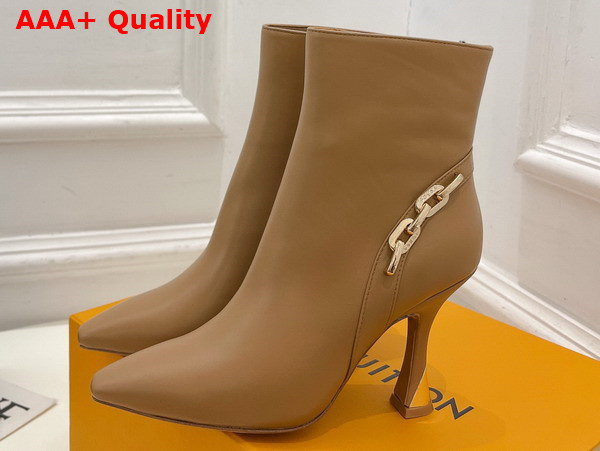 Louis Vuitton Sparkle Ankle Boot in Beige Lamb Leather Replica