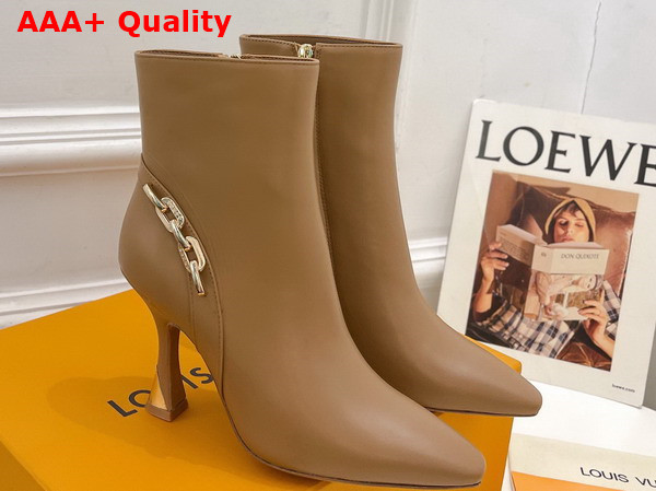 Louis Vuitton Sparkle Ankle Boot in Beige Lamb Leather Replica