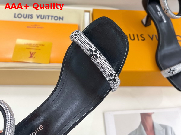 Louis Vuitton Sparkle Sandal in Black Suede Baby Goat Leather and Strass Replica