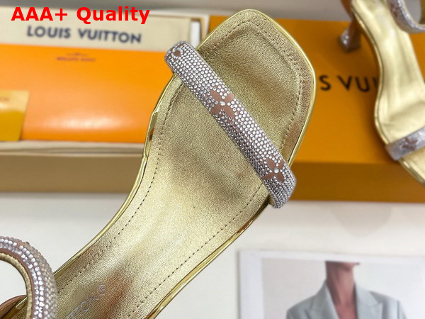 Louis Vuitton Sparkle Sandal in Gold Suede Baby Goat Leather and Strass Replica