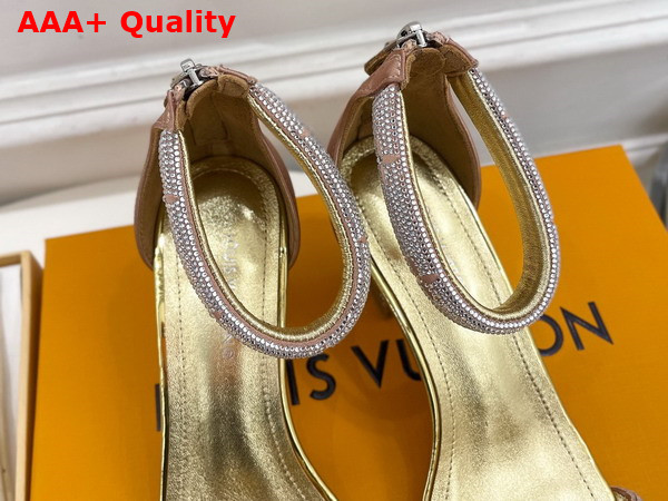 Louis Vuitton Sparkle Sandal in Gold Suede Baby Goat Leather and Strass Replica