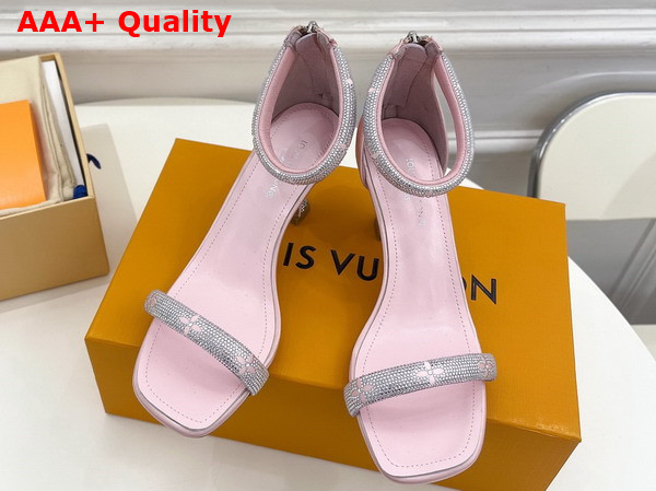 Louis Vuitton Sparkle Sandal in Light Pink Suede Baby Goat Leather and Strass Replica