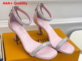 Louis Vuitton Sparkle Sandal in Light Pink Suede Baby Goat Leather and Strass Replica