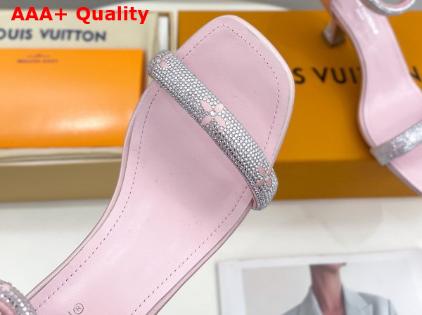 Louis Vuitton Sparkle Sandal in Light Pink Suede Baby Goat Leather and Strass Replica