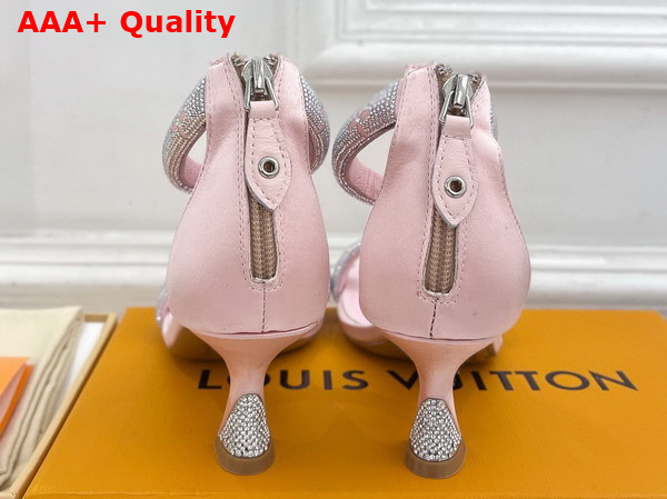 Louis Vuitton Sparkle Sandal in Light Pink Suede Baby Goat Leather and Strass Replica