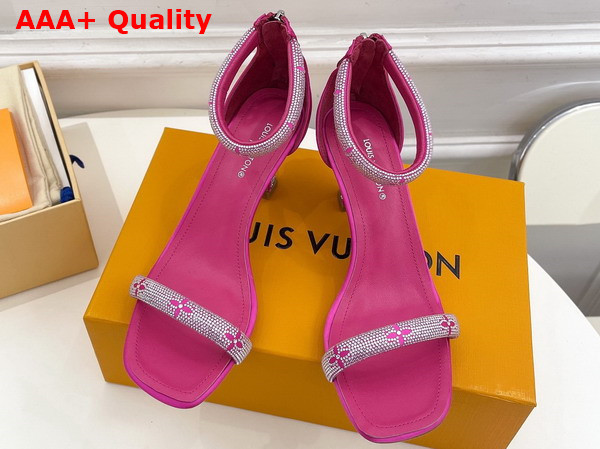 Louis Vuitton Sparkle Sandal in Pink Suede Baby Goat Leather and Strass Replica