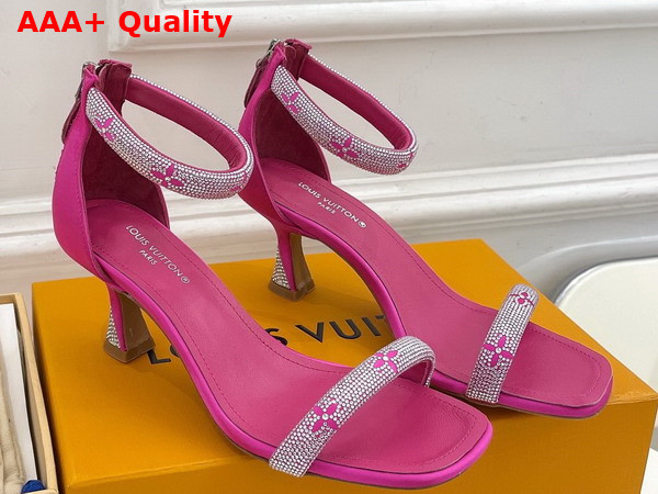 Louis Vuitton Sparkle Sandal in Pink Suede Baby Goat Leather and Strass Replica