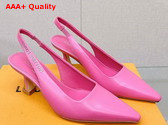 Louis Vuitton Sparkle Slingback Pump in Pink Calf Leather Replica