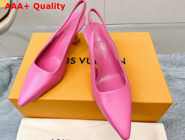 Louis Vuitton Sparkle Slingback Pump in Pink Calf Leather Replica