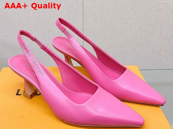 Louis Vuitton Sparkle Slingback Pump in Pink Calf Leather Replica