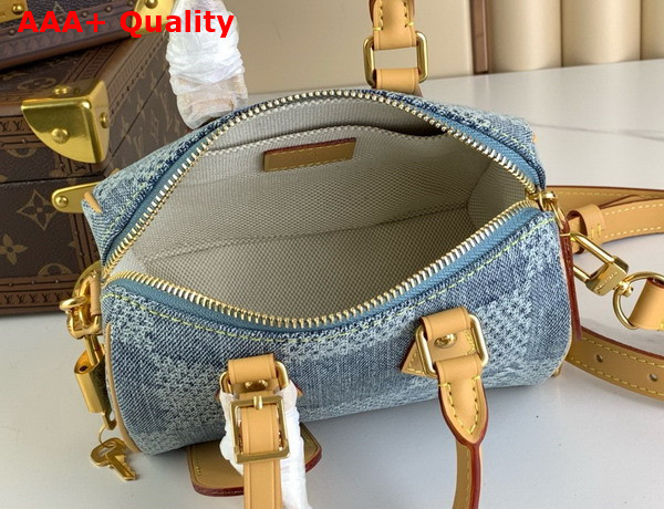 Louis Vuitton Speedy 18 Bandouliere Blue Damier Denim 3D Cotton Canvas N40682 Replica