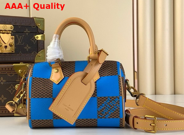 Louis Vuitton Speedy 18 Bandouliere Damier Pop Bleu N40595 Replica