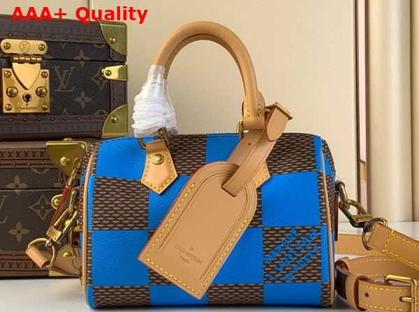 Louis Vuitton Speedy 18 Bandouliere Damier Pop Bleu N40595 Replica