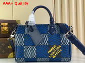 Louis Vuitton Speedy 25 Bandouliere Bag in Blue Damier Heritage Coated Canvas N40691 Replica