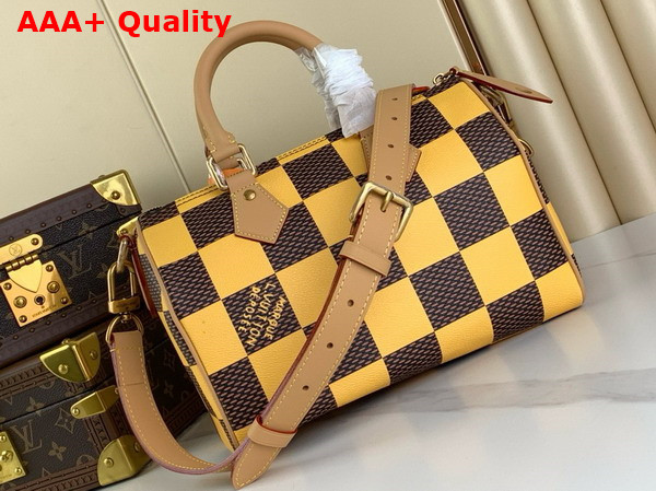 Louis Vuitton Speedy 25 Bandouliere Yellow Damier Pop Coated Canvas N40584 Replica