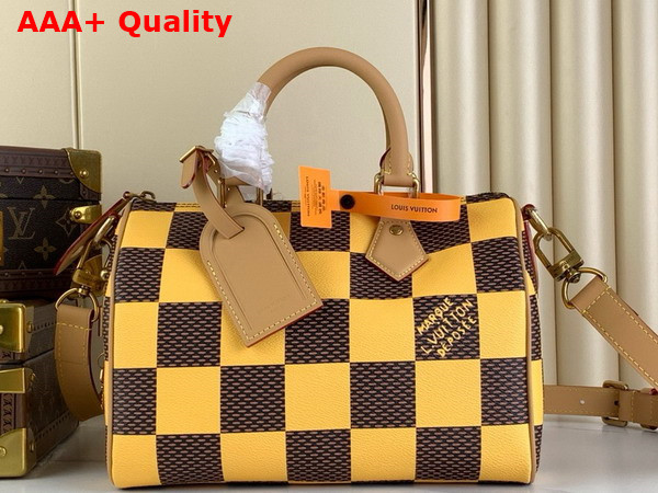 Louis Vuitton Speedy 25 Bandouliere Yellow Damier Pop Coated Canvas N40584 Replica