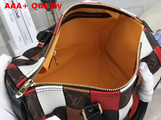 Louis Vuitton Speedy 30 in Monogram Canvas Woven with Colored Leather Replica