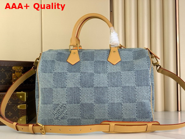 Louis Vuitton Speedy 40 Bandouliere Blue Damier Denim 3D Cotton Canvas N40701 Replica