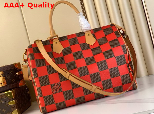 Louis Vuitton Speedy 40 Bandouliere Damier Pop Rouge N40580 Replica