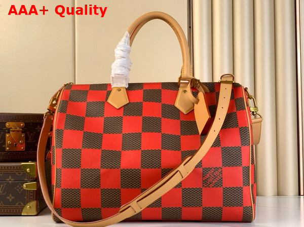 Louis Vuitton Speedy 40 Bandouliere Damier Pop Rouge N40580 Replica