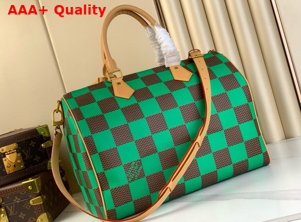 Louis Vuitton Speedy 40 Bandouliere Damier Pop Vert N40579 Replica