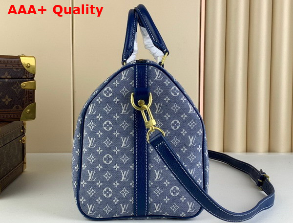 Louis Vuitton Speedy Bandouliere 30 in Blue Monogram Jacquard Denim Replica