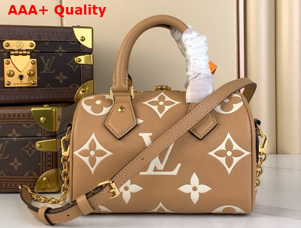 Louis Vuitton Speedy Bandouliere 20 Arizona Cream Bicolor Monogram Empreinte Leather M12713 Replica