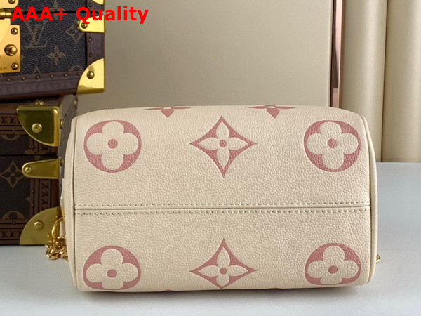 Louis Vuitton Speedy Bandouliere 20 Bicolor Monogram Empreinte Leather Creme Beige and Rose Trianon Pink M46397 Replica