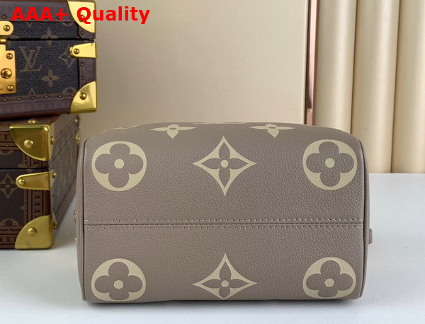 Louis Vuitton Speedy Bandouliere 20 Bicolor Monogram Empreinte Leather Tourterelle Gray Creme Beige M46575 Replica