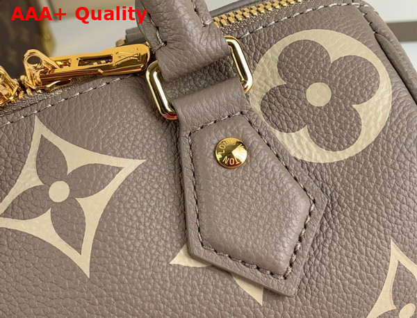 Louis Vuitton Speedy Bandouliere 20 Bicolor Monogram Empreinte Leather Tourterelle Gray Creme Beige M46575 Replica