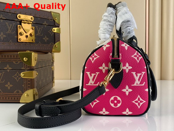 Louis Vuitton Speedy Bandouliere 20 Black White Monogram Empreinte Leather M46088 Replica