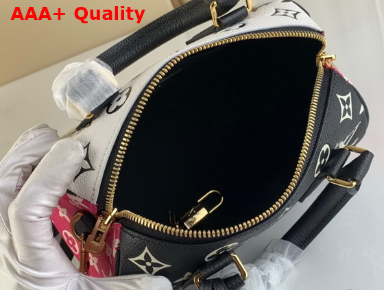 Louis Vuitton Speedy Bandouliere 20 Black White Monogram Empreinte Leather M46088 Replica