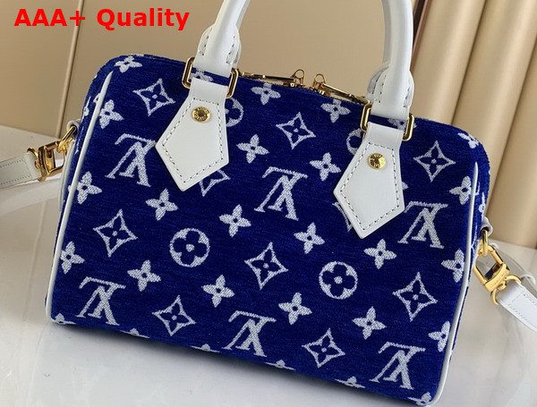 Louis Vuitton Speedy Bandouliere 20 Blue Monogram Jacquard Velvet M20751 Replica