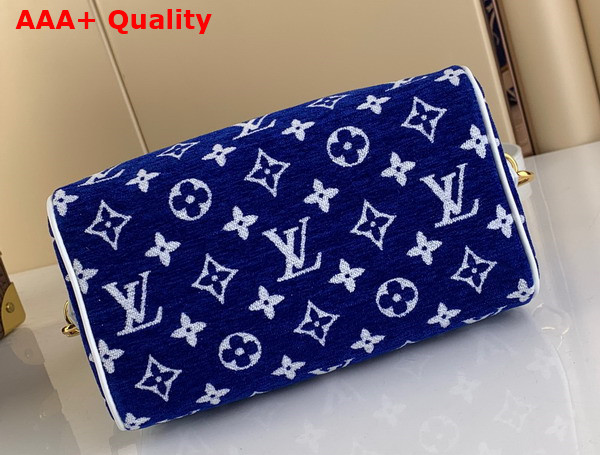 Louis Vuitton Speedy Bandouliere 20 Blue Monogram Jacquard Velvet M20751 Replica