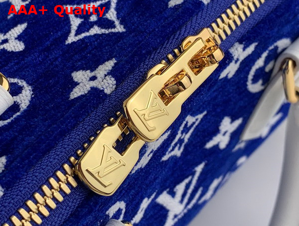 Louis Vuitton Speedy Bandouliere 20 Blue Monogram Jacquard Velvet M20751 Replica