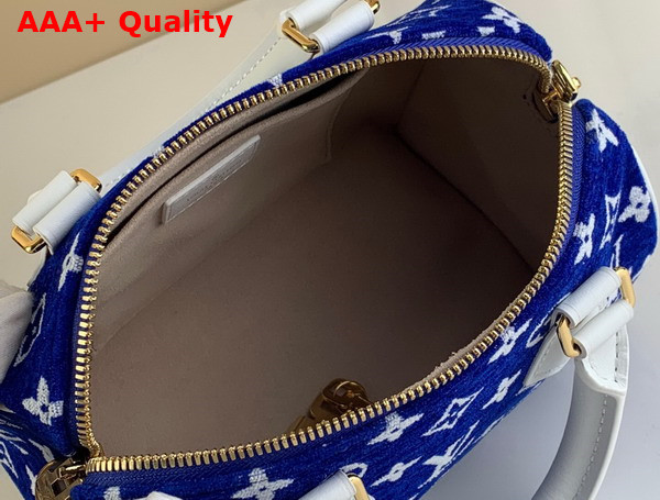 Louis Vuitton Speedy Bandouliere 20 Blue Monogram Jacquard Velvet M20751 Replica