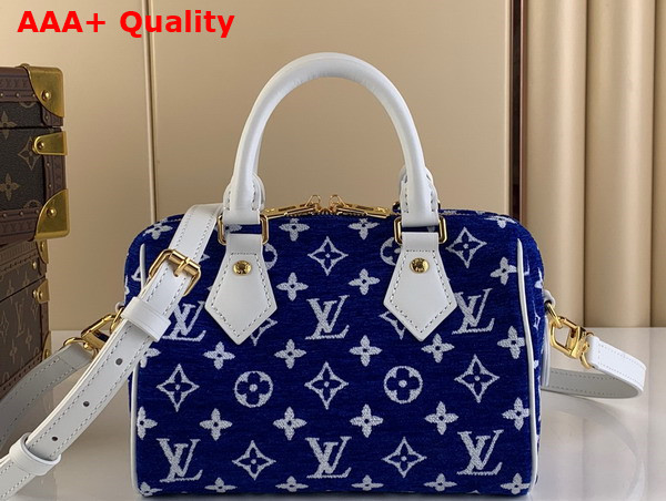 Louis Vuitton Speedy Bandouliere 20 Blue Monogram Jacquard Velvet M20751 Replica