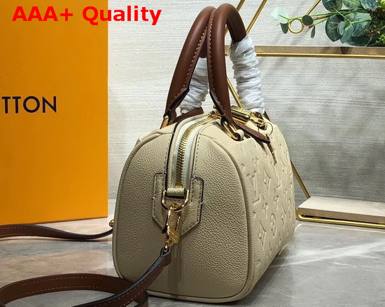 Louis Vuitton Speedy Bandouliere 20 Cream Monogram Empreinte Leather Replica