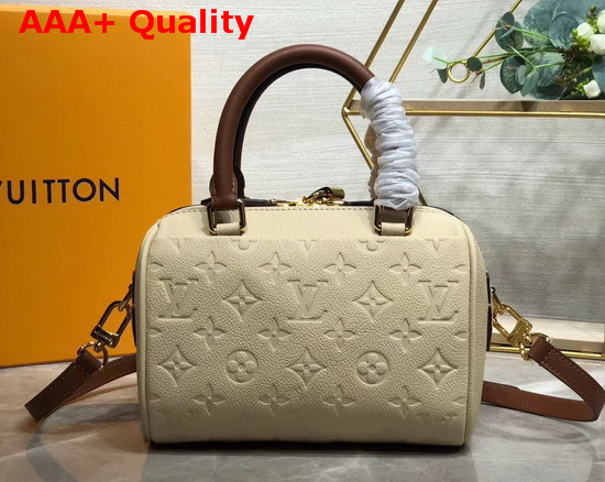 Louis Vuitton Speedy Bandouliere 20 Cream Monogram Empreinte Leather Replica