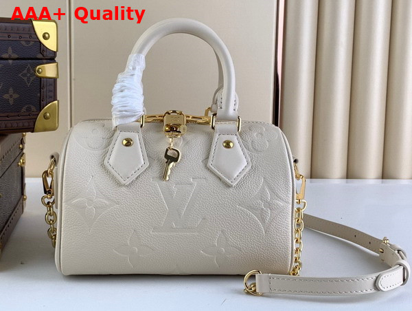 Louis Vuitton Speedy Bandouliere 20 Creme Monogram Empreinte Leather M58954 Replica