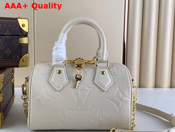 Louis Vuitton Speedy Bandouliere 20 Creme Monogram Empreinte Leather M58954 Replica