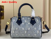 Louis Vuitton Speedy Bandouliere 20 Handbag Blue Monoglam Coated Canvas M23069 Replica