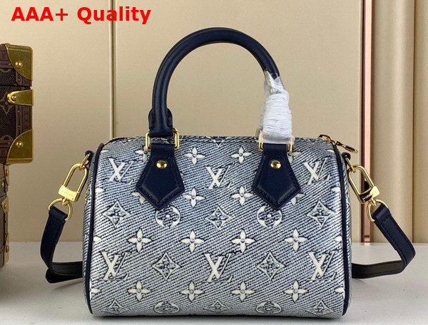 Louis Vuitton Speedy Bandouliere 20 Handbag Blue Monoglam Coated Canvas M23069 Replica