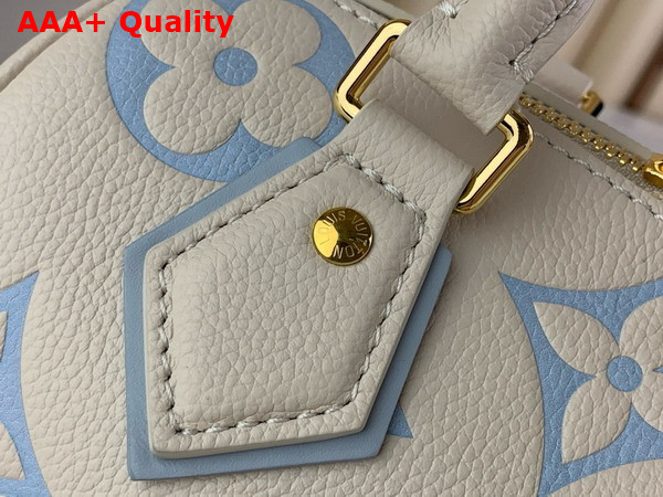 Louis Vuitton Speedy Bandouliere 20 Handbag Latte Candy Blue Monogram Empreinte Leather M46883 Replica