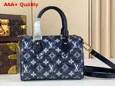 Louis Vuitton Speedy Bandouliere 20 Handbag in Blue Monoglam Coated Canvas M23069 Replica