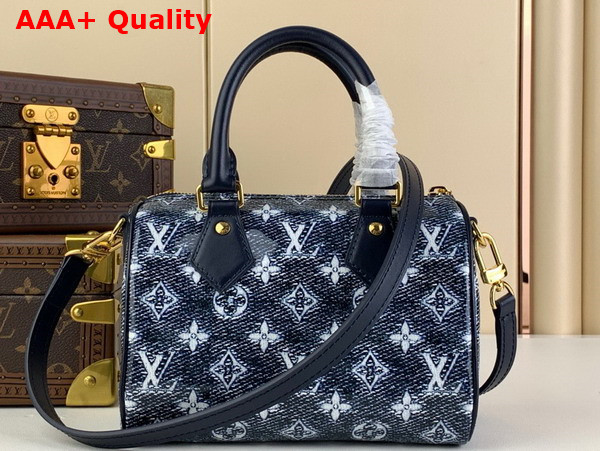 Louis Vuitton Speedy Bandouliere 20 Handbag in Blue Monoglam Coated Canvas M23069 Replica