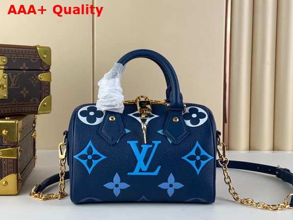 Louis Vuitton Speedy Bandouliere 20 Handbag in Degrade Blue Monogram Empreinte Embosed Leather M46517 Replica