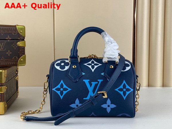 Louis Vuitton Speedy Bandouliere 20 Handbag in Degrade Blue Monogram Empreinte Embosed Leather M46517 Replica