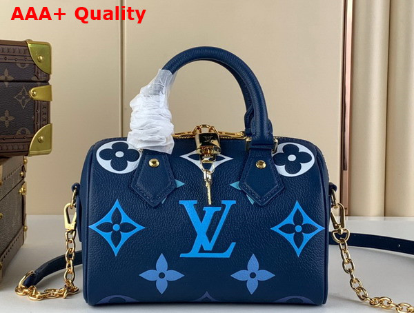 Louis Vuitton Speedy Bandouliere 20 Handbag in Degrade Blue Monogram Empreinte Embosed Leather M46517 Replica